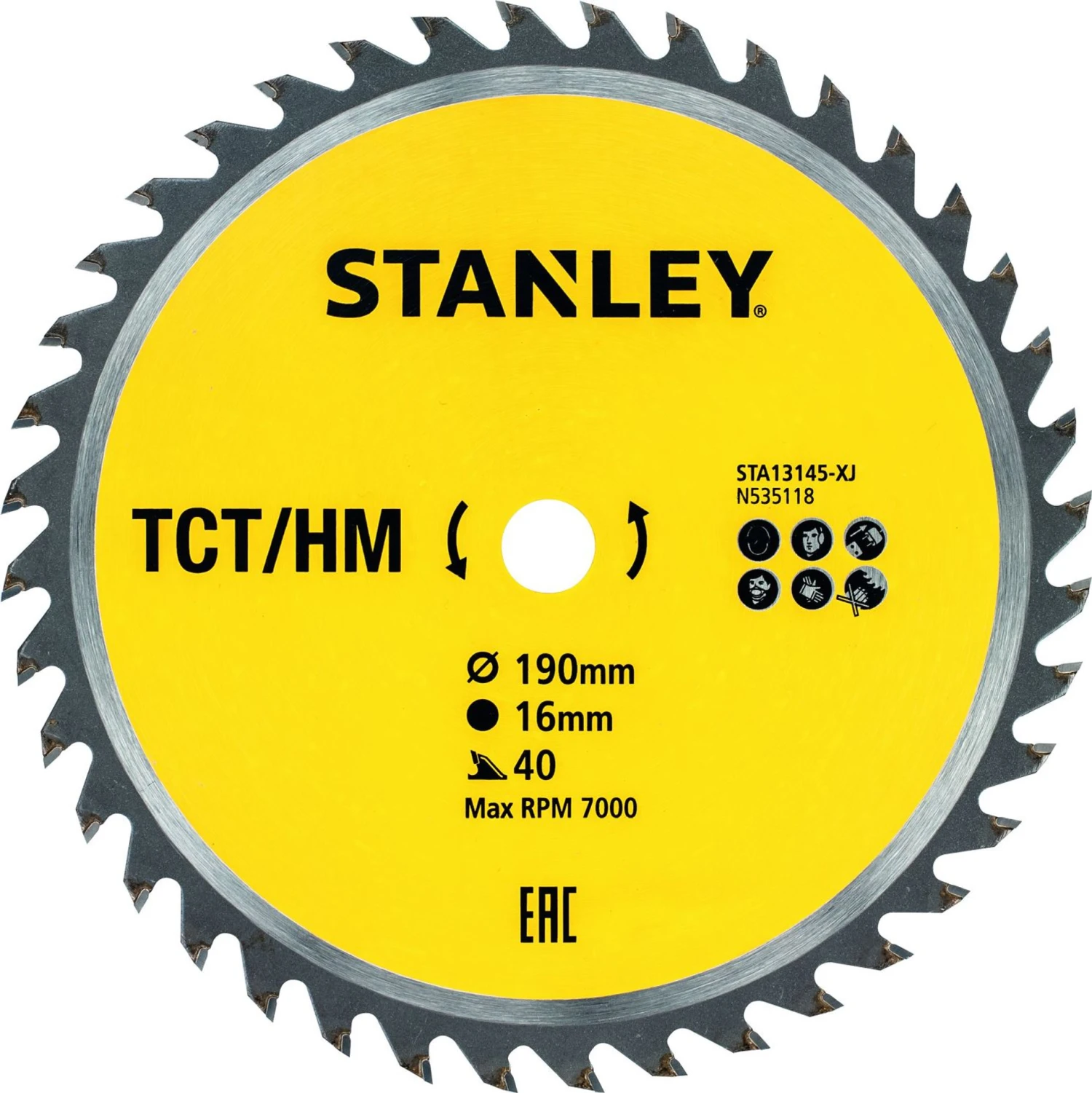 Stanley 40T Circular Saw TCT Blade 190x16mm 3 Stanley 40T Circular Saw TCT Blade 190x16mm