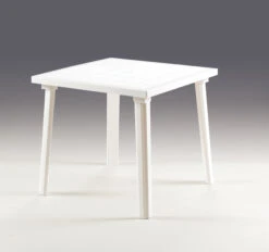 Bica White Resin Square Table 80cm