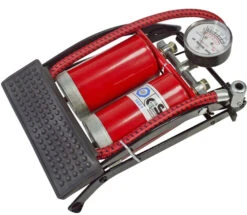 Amtech Double Car Foot Pump & Gauge -Pro Tool Hub DKT0058 2 00064.1677420599