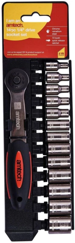 Amtech 14 Piece Socket Set With Ratchet 7 Amtech 14 Piece Socket Set With Ratchet -Pro Tool Hub DKT0302 2 67584.1681158357