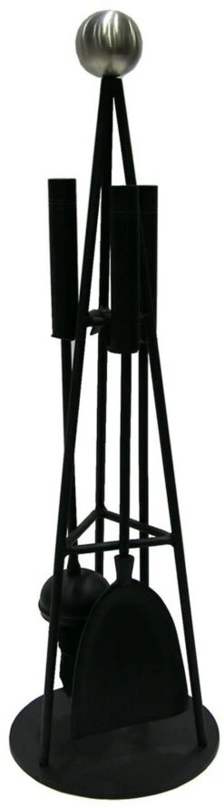 The Fireside Range Teepee Companion Set Black & Pewter