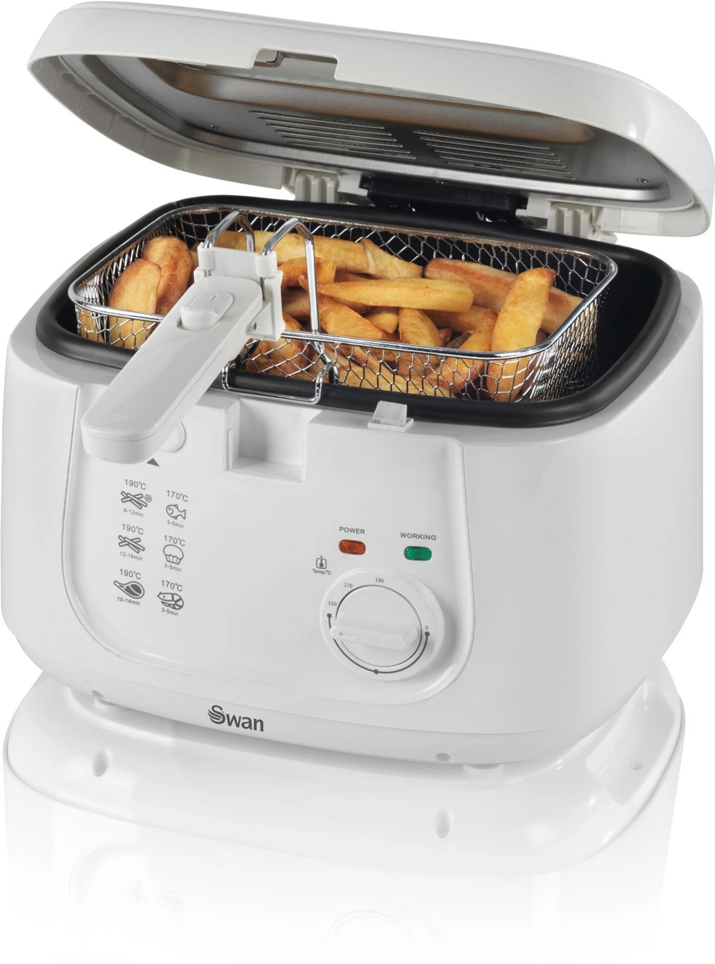 Swan Square Fryer White 2.5L 4 Swan Square Fryer White 2.5L - Image 2