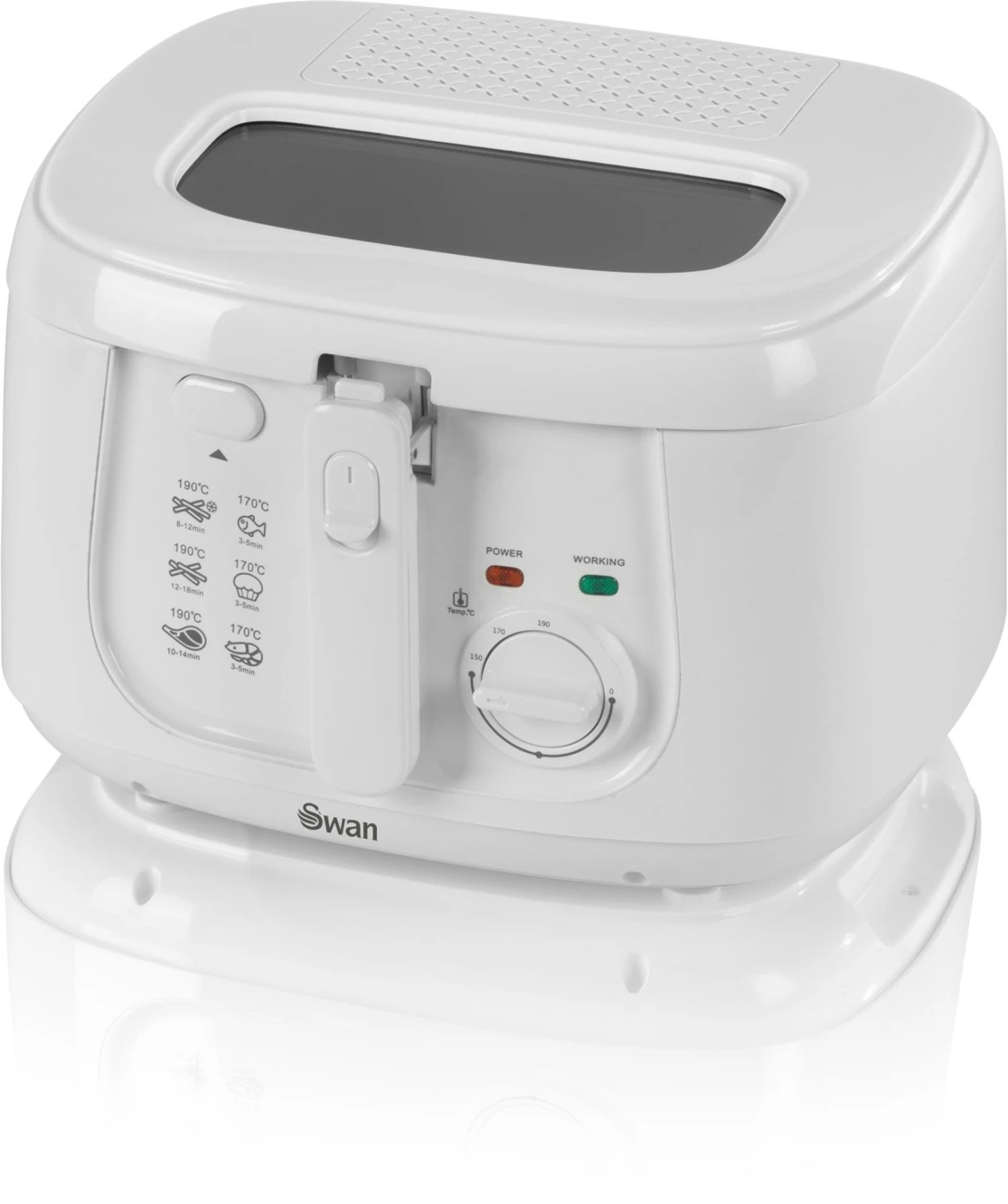 Swan Square Fryer White 2.5L 3 Swan Square Fryer White 2.5L