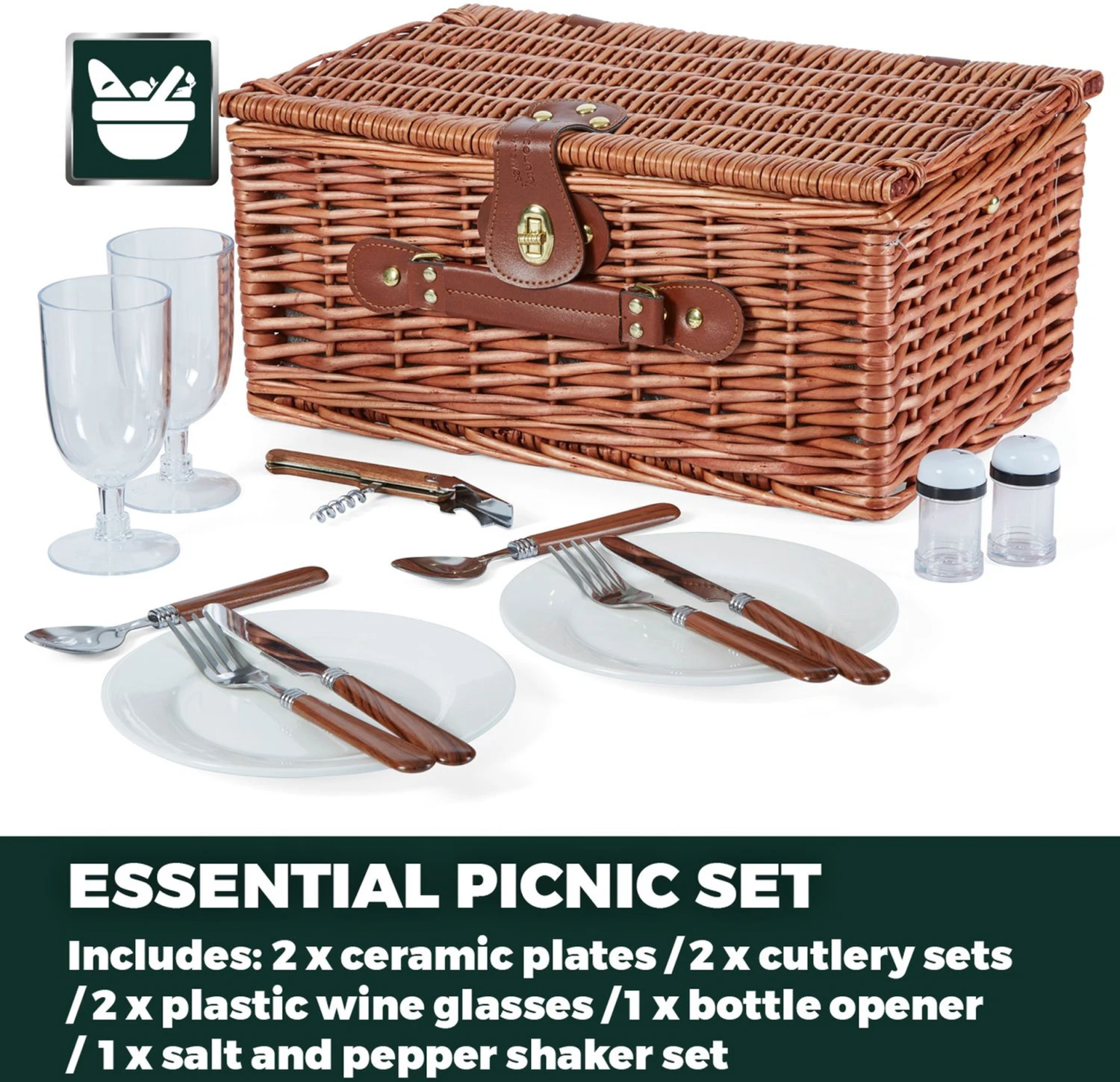 Heritage 2 Person Filled Picnic Basket 4 Heritage 2 Person Filled Picnic Basket - Image 2