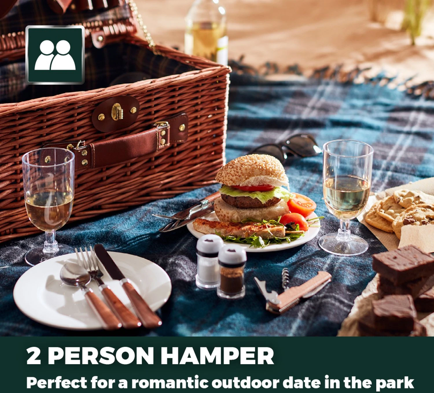 Heritage 2 Person Filled Picnic Basket 8 Heritage 2 Person Filled Picnic Basket - Image 6