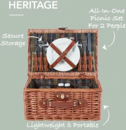 Heritage 2 Person Filled Picnic Basket 21 Heritage 2 Person Filled Picnic Basket -Pro Tool Hub RKW0867 6 41810.1681162106