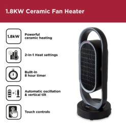 Black & Decker Ceramic Heater 1.8kw Timer 15 Black & Decker Ceramic Heater 1.8kw Timer -Pro Tool Hub RKW2250 1 48076.1692775728