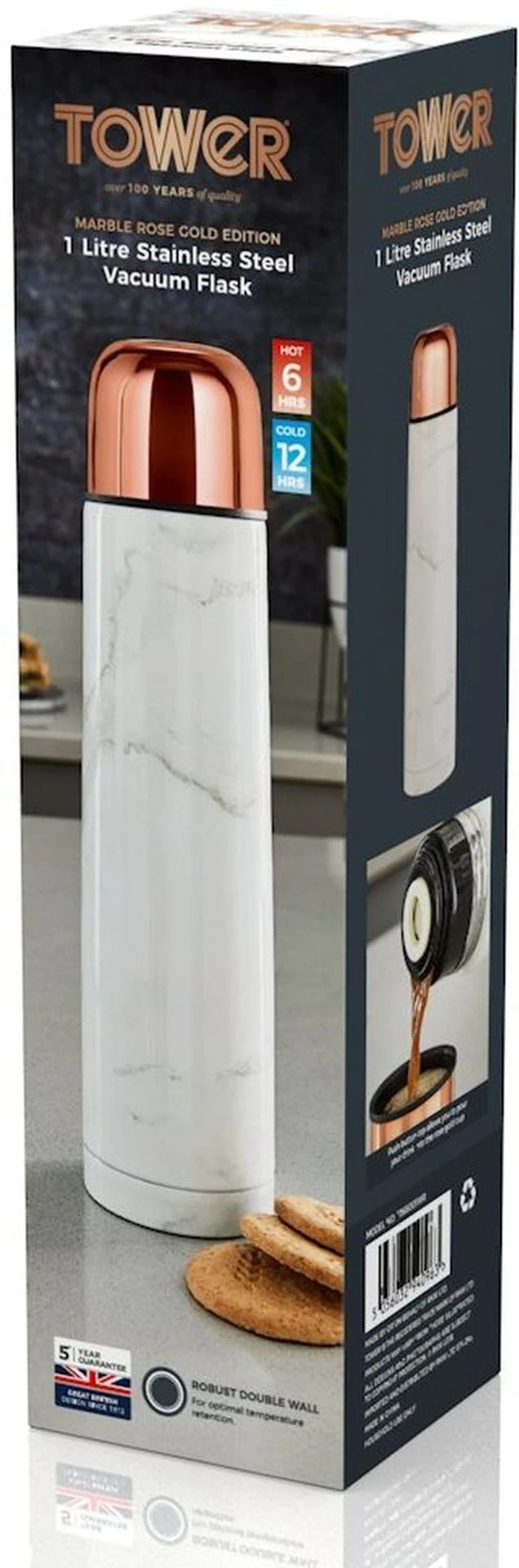 Tower Marble Rose Gold Flask 1.0Ltr 7 Tower Marble Rose Gold Flask 1.0Ltr - Image 5