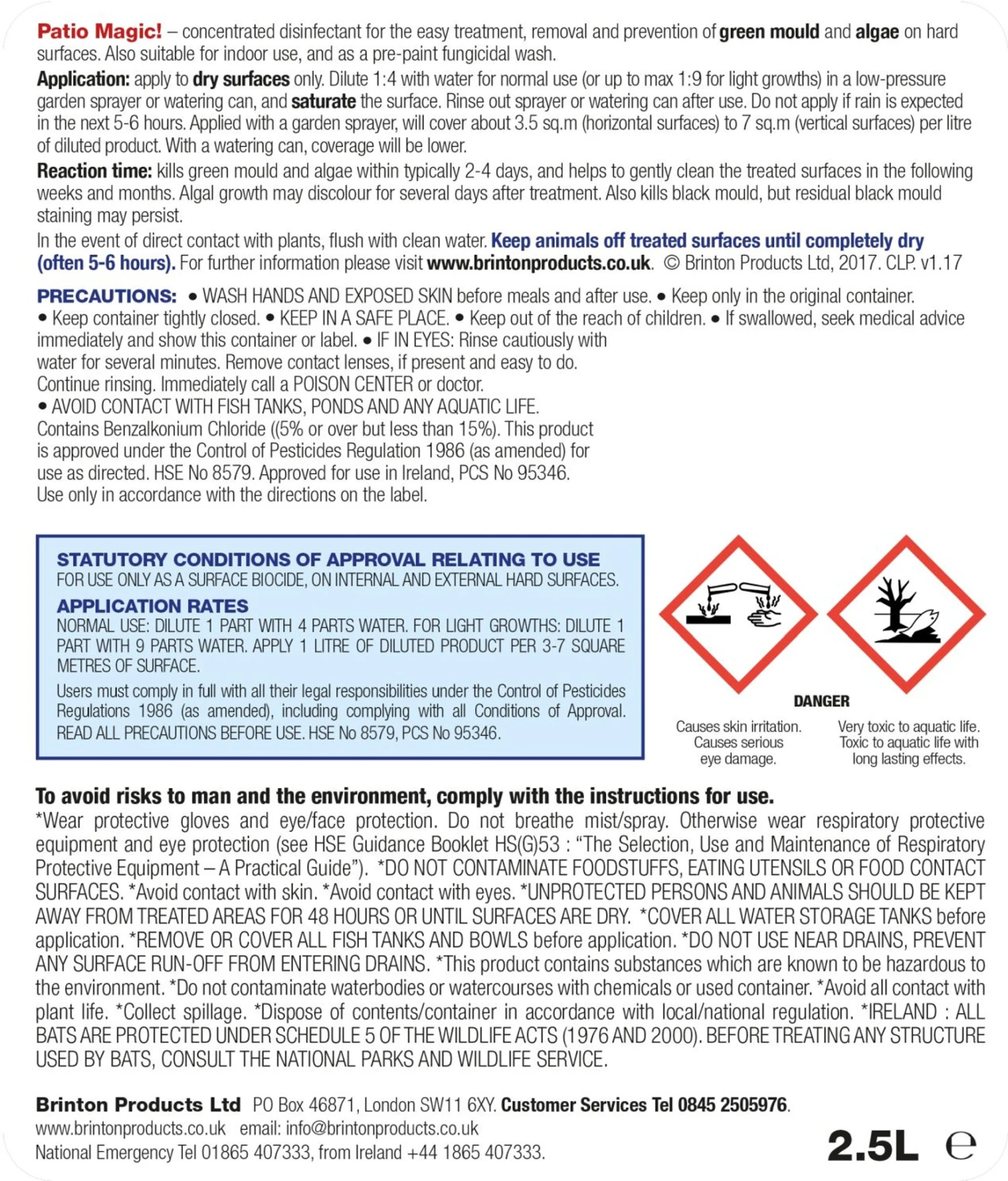 Patio Magic Kills & Controls Mould & Algae 2.5Ltr 4 Patio Magic Kills & Controls Mould & Algae 2.5Ltr - Image 2