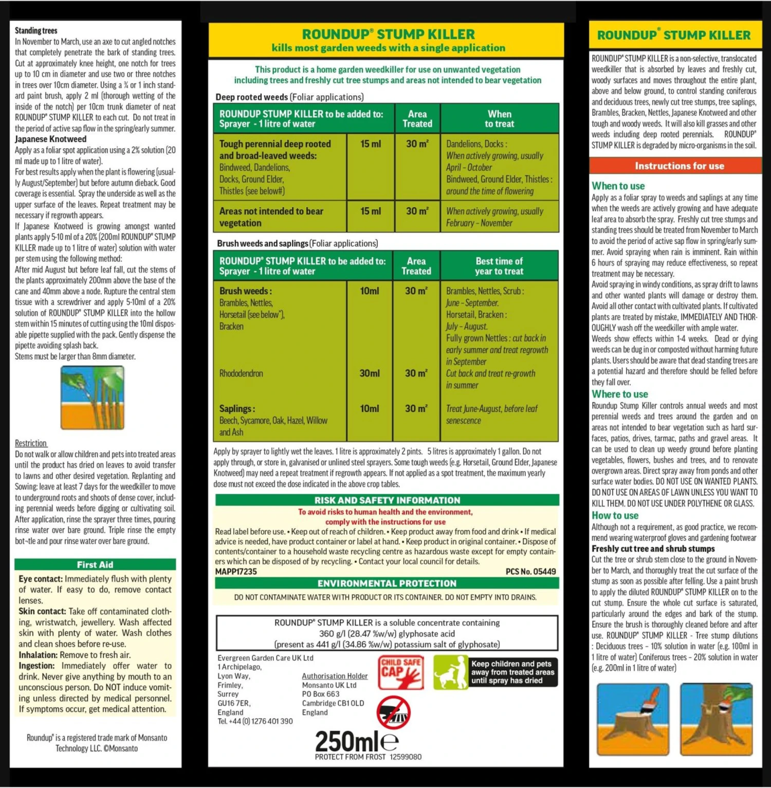 Roundup Tree + Stump Rootkiller 250ml 4 Roundup Tree + Stump Rootkiller 250ml - Image 2