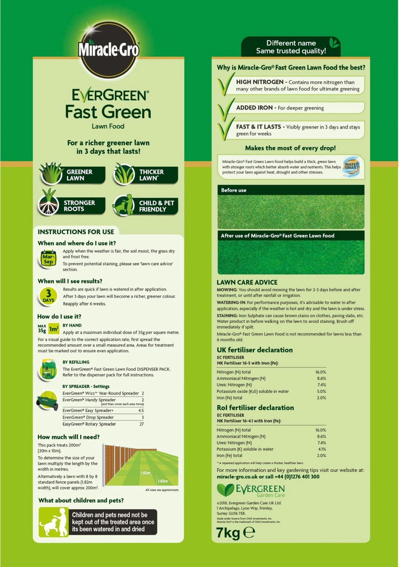 Miracle-Gro Evergreen Fast Green 200sqm 4 Miracle-Gro Evergreen Fast Green 200sqm - Image 2
